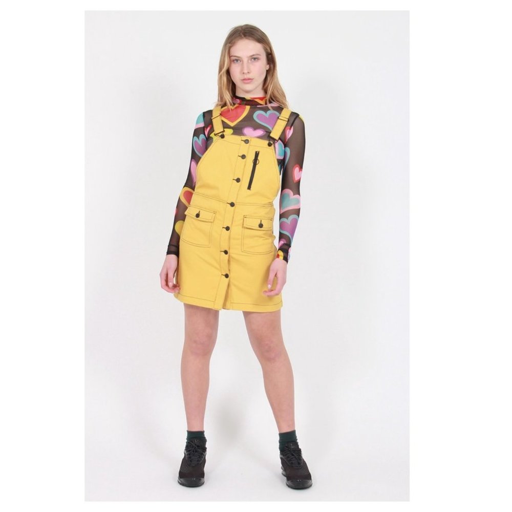LAZY OAF Yellow Pinafore Dress